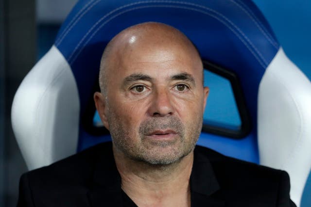 Argentina coach Jorge Sampaoli is seen before the group D match between Argentina and Croatia