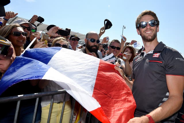 Romain Grosjean soaks up the adulation of his home fans at Paul Ricard