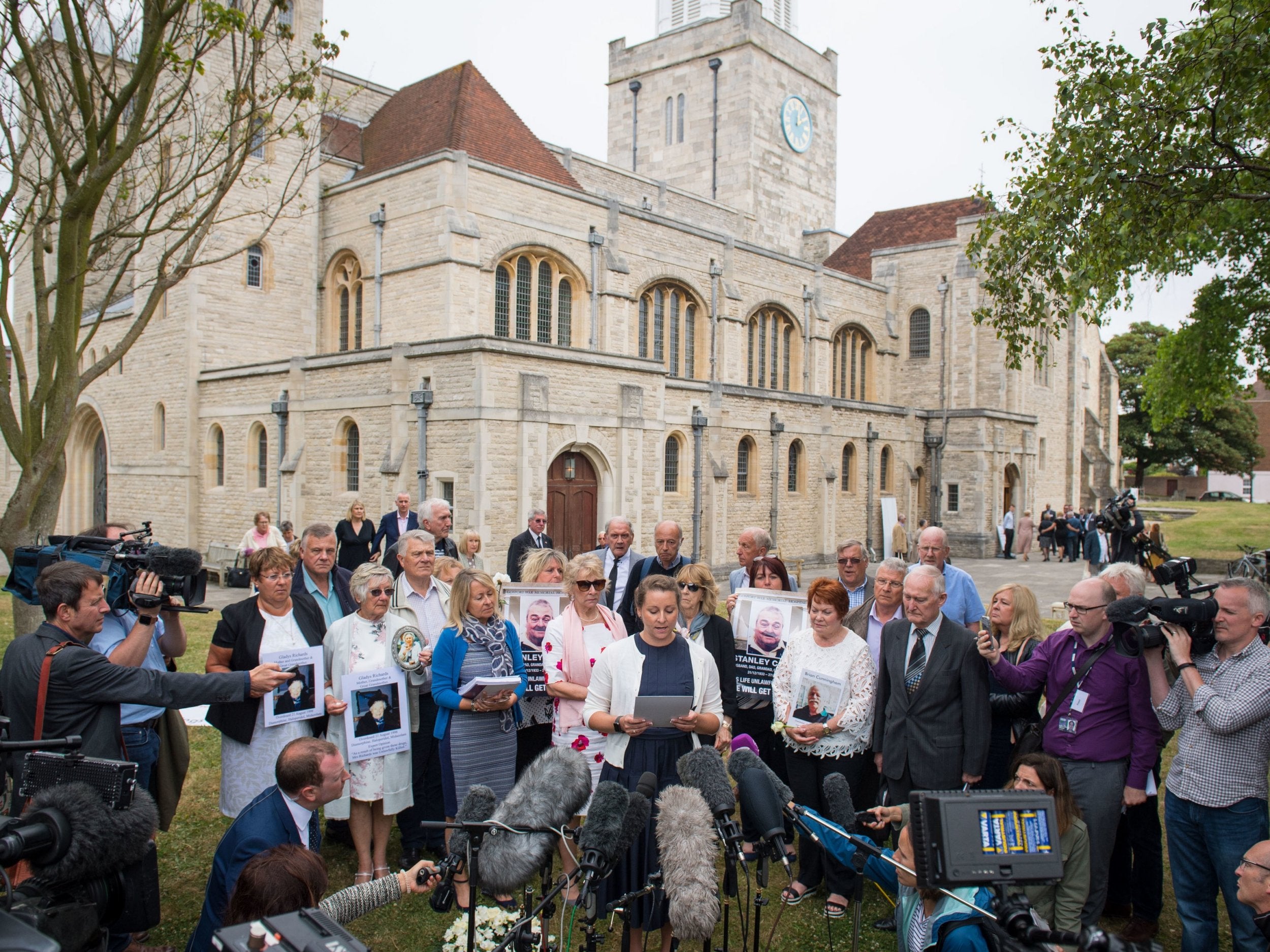 Gosport families outside Southampton Cathedral said they would not stop until they saw justice served