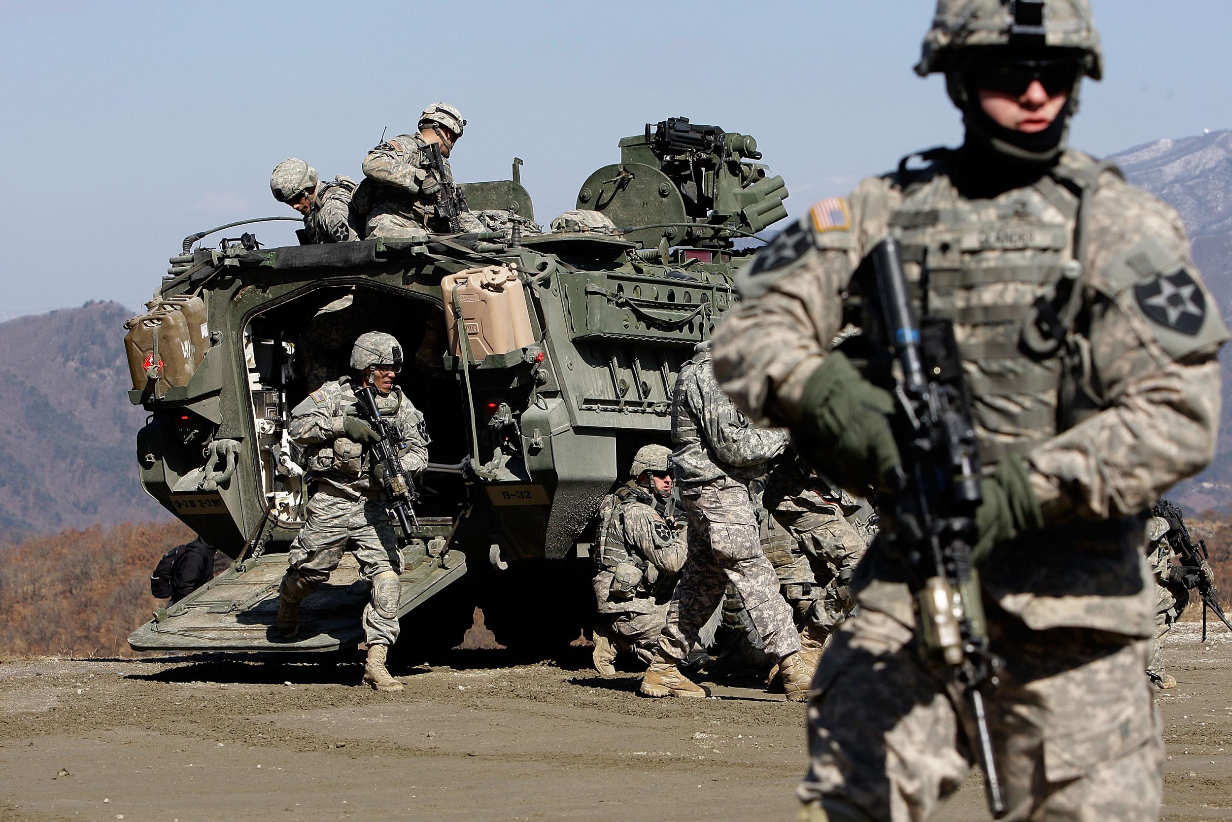 U.S. soldiers participate in the Key Resolve/Foal Eagle exercise in Pocheon, South Korea