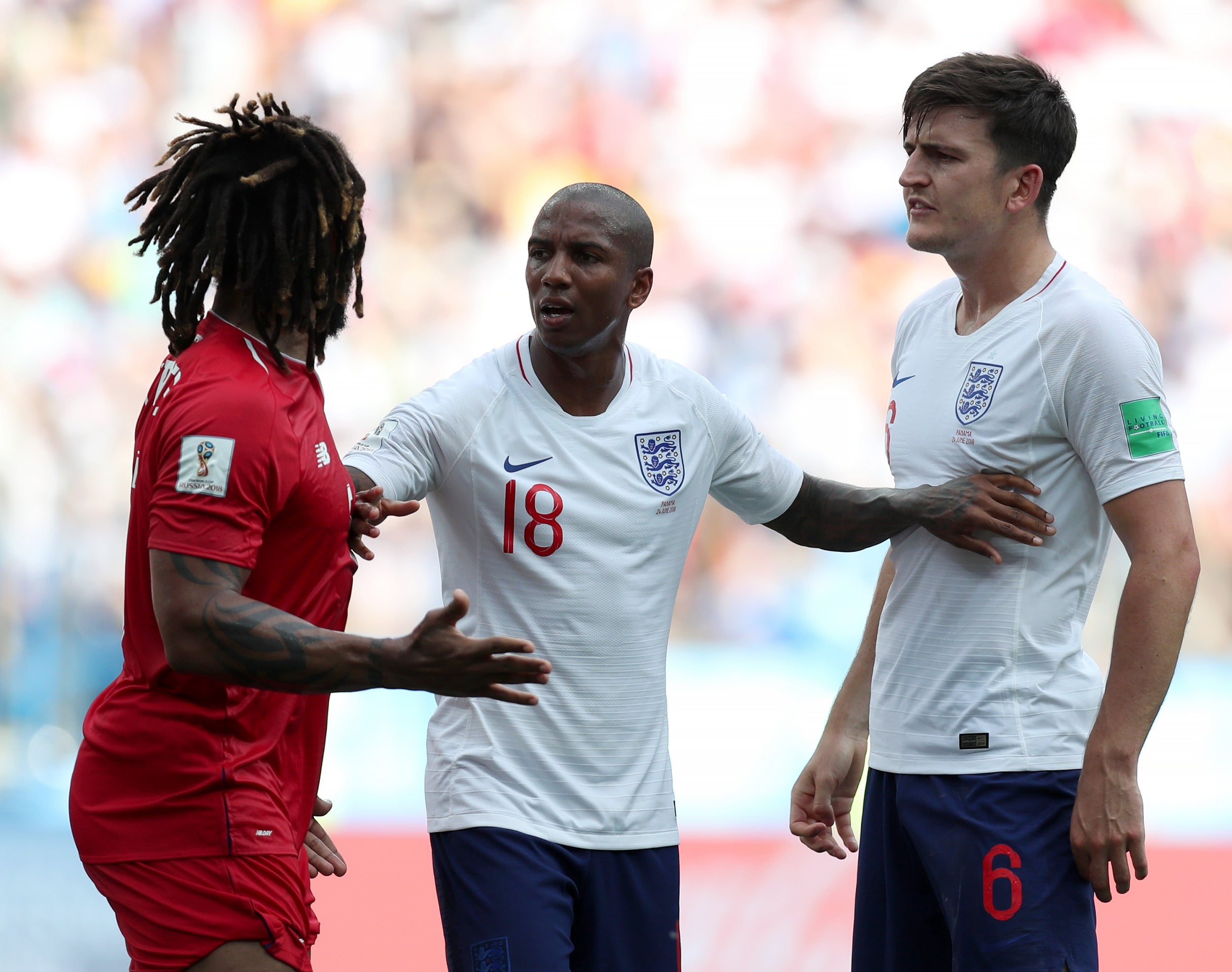 Harry Maguire takes issue with Panama's defending