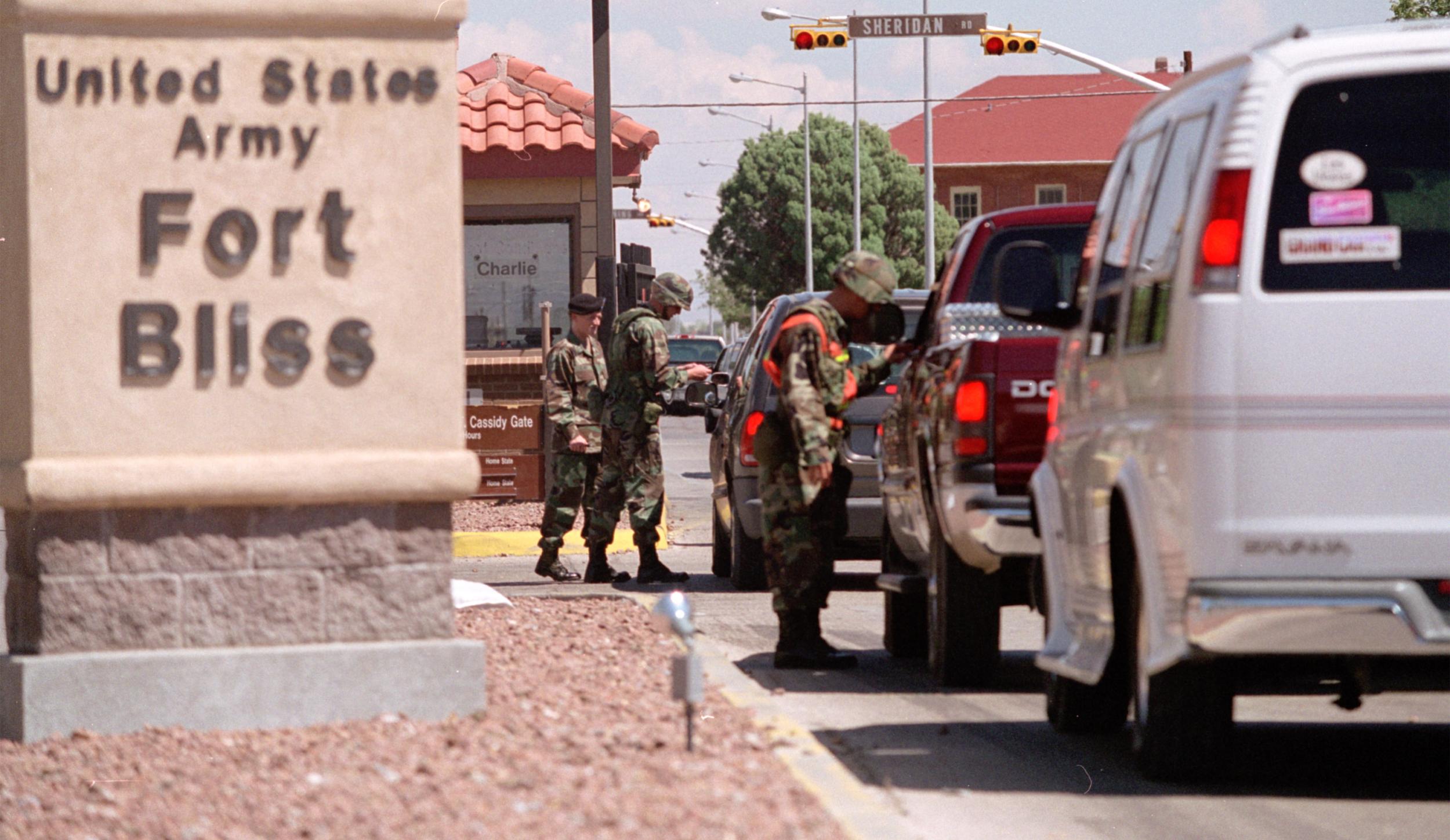Gate Soldiers inspect all vehicles entering Fort Bliss, home of the United States Army Air Defense Artillery Centre
