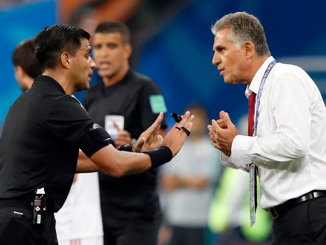 Carlos Queiroz was unhappy with referee Enrique Caceres