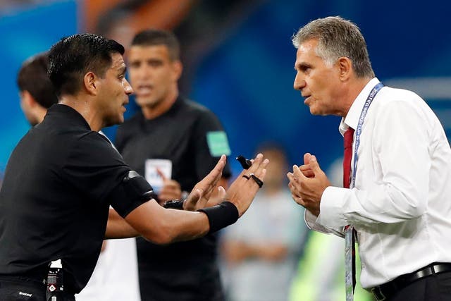 Carlos Queiroz was unhappy with referee Enrique Caceres
