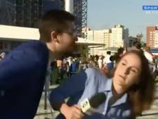 Female presenter praised for rebuking World Cup fan trying to kiss her
