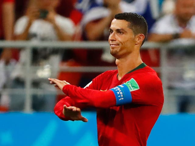 Cristiano Ronaldo reacts during Portugal's 1-1 draw with Iran
