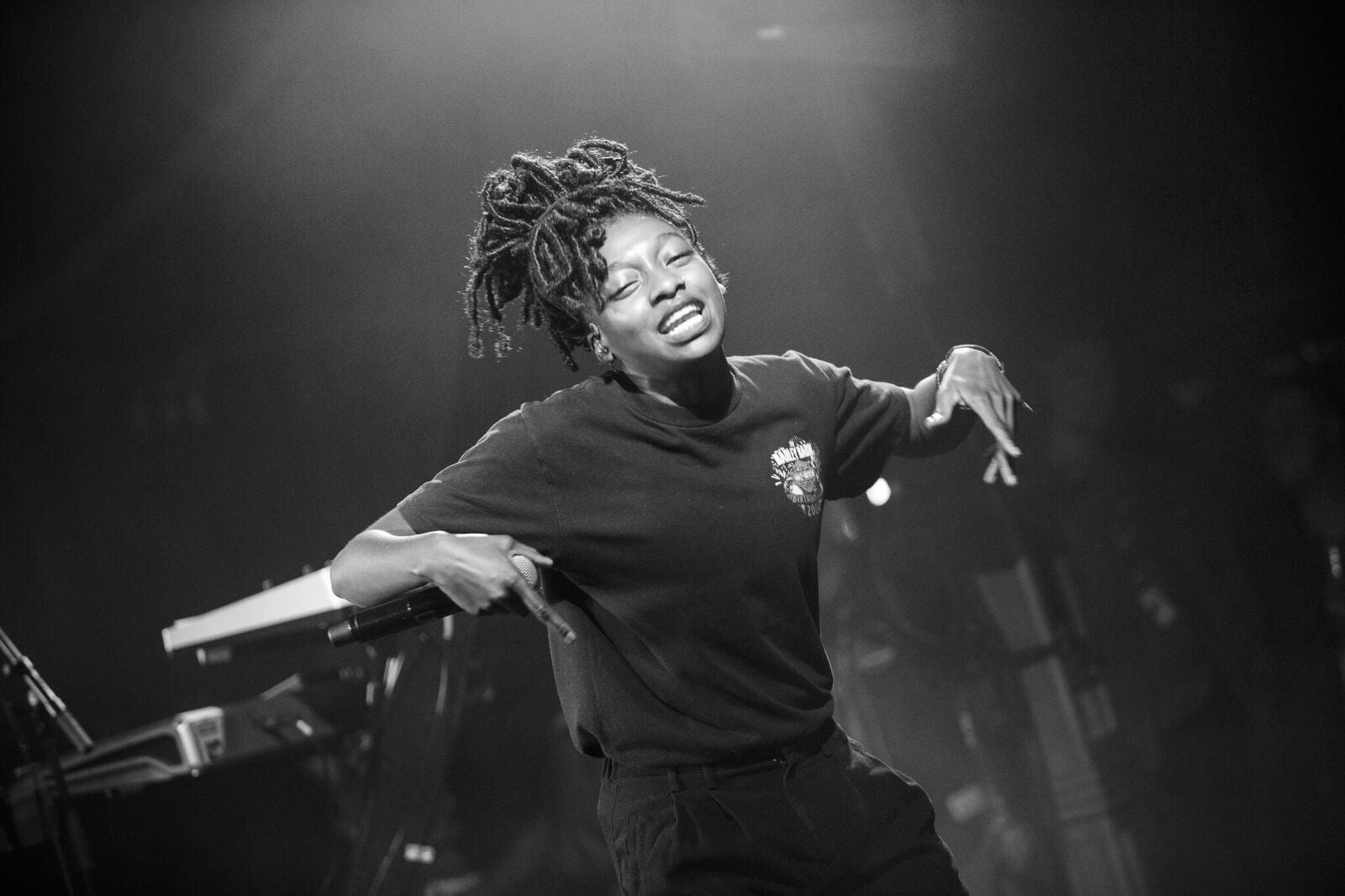 Little Simz performing on the Magic Mirrors stage at Bergenfest in Norway