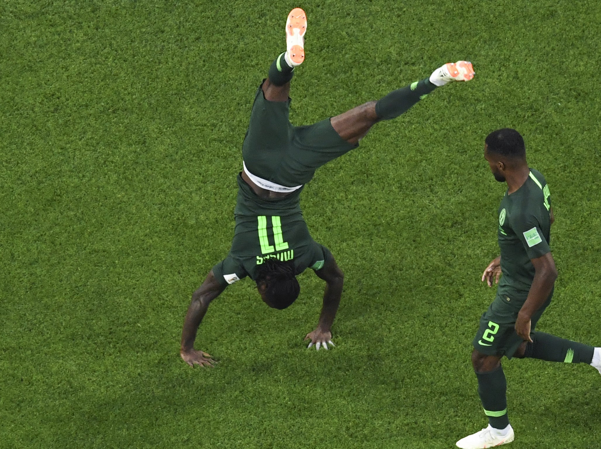 Victor Moses celebrates his second-half penalty