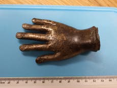 Ancient Roman ‘hand of god’ discovered near Hadrian’s Wall