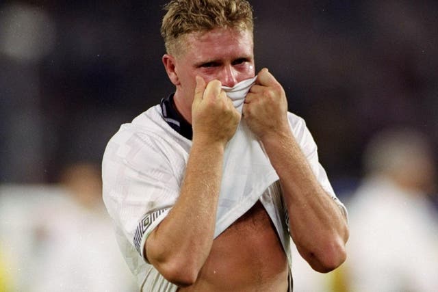 Paul Gascoigne bursts into tears after defeat in the World Cup semi-final