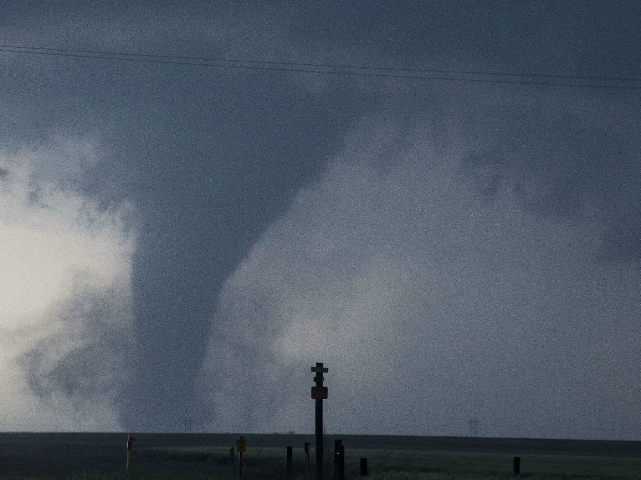 A tornado ripping through Kansas on 24 May 2016. It is hurricane season in the US midwest region.