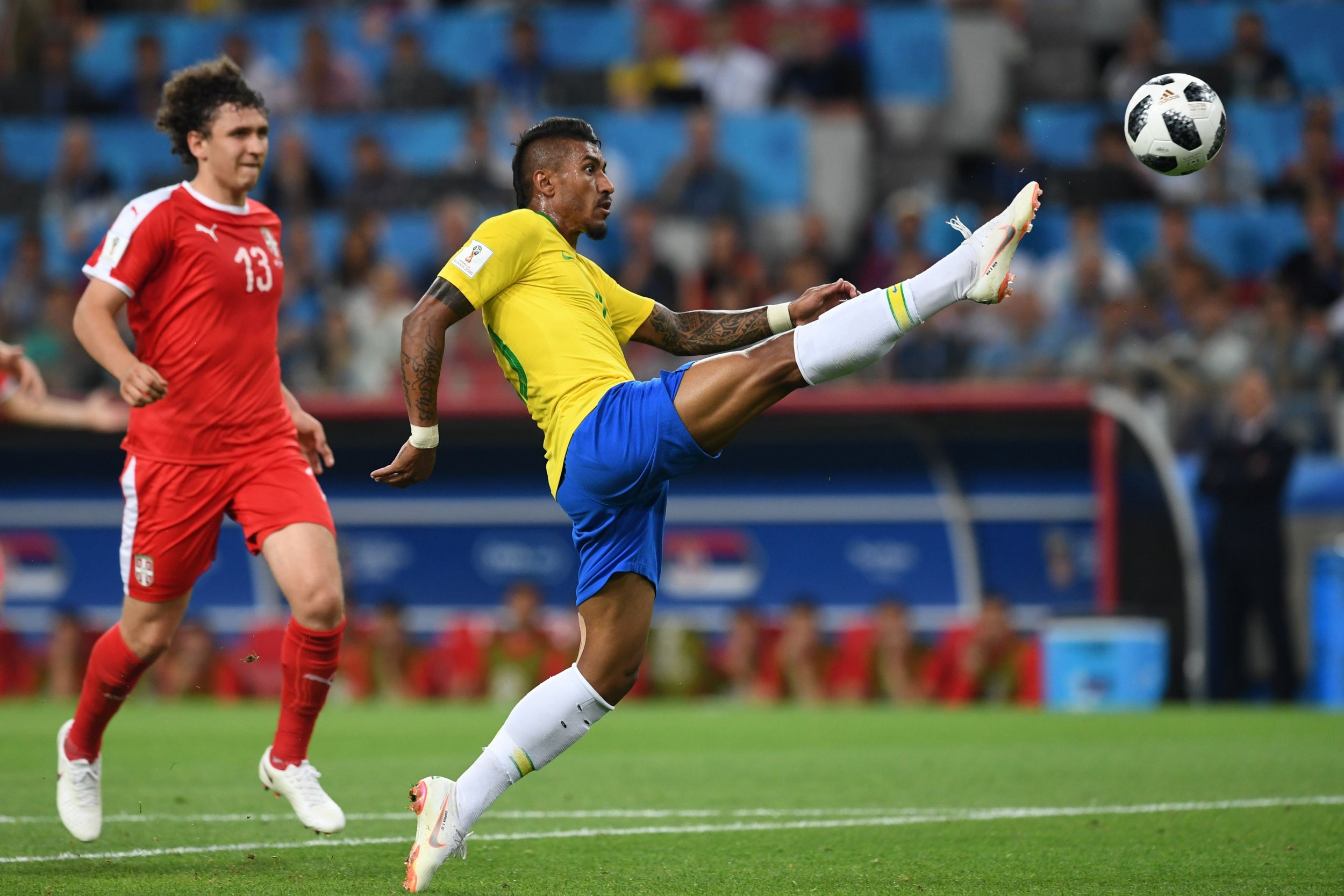 Paulinho poked Brazil in front