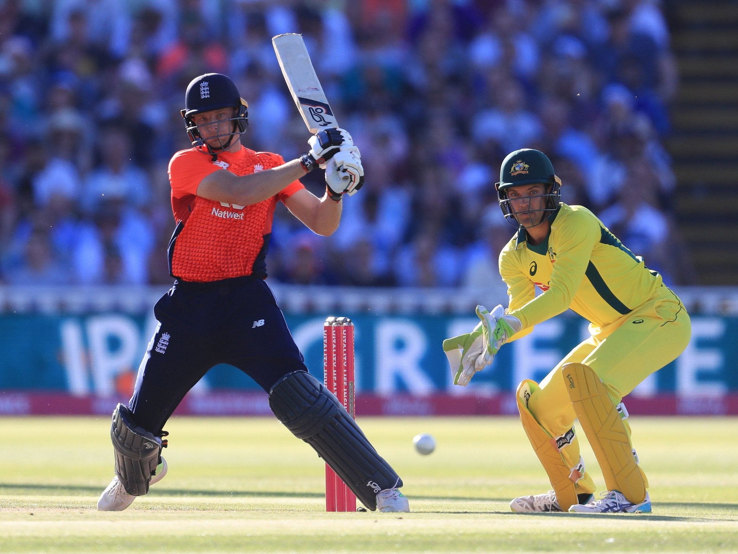 Jos Buttler hits out during his half-century at Edgbaston