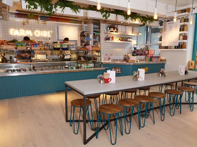 With tubs of charcoal, chlorophyll and blue matcha on the counter, the vibe at the Carnaby Street eatery is clear from the start