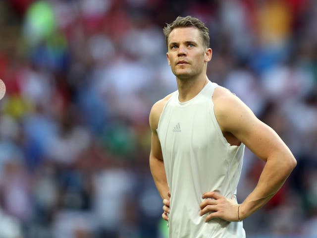 Germany's goalkeeper Manuel Neuer reacts to his team's loss