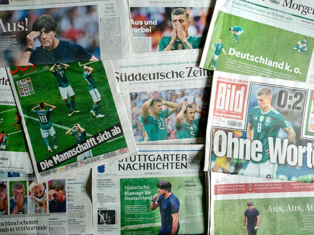 Front pages of German newspapers