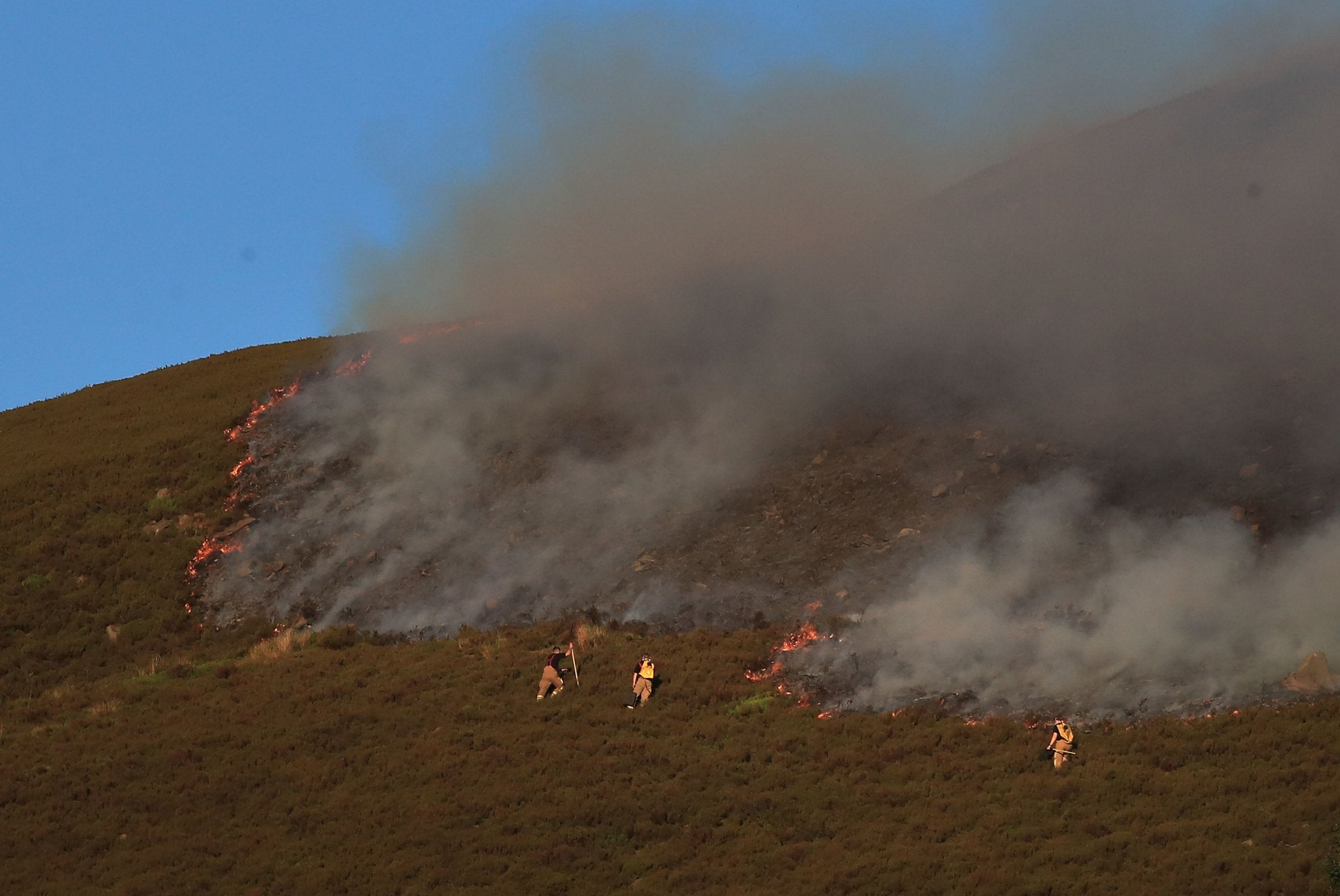 Authorities have said they need a prolonged period of rain to put the fires out