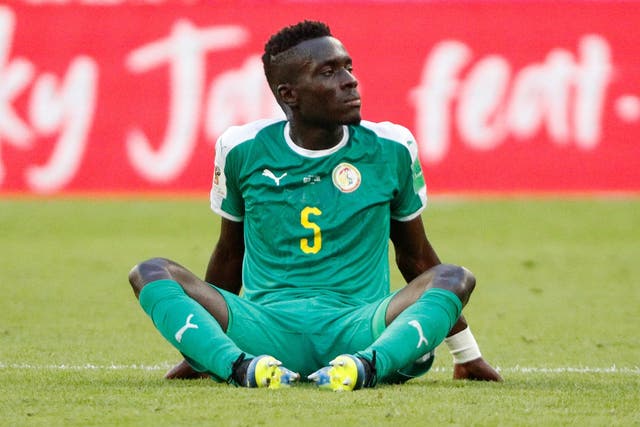 Senegal's Idrissa Gueye reacts after the match