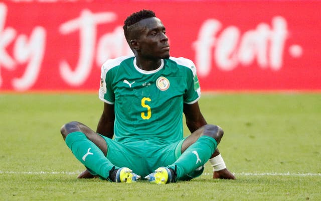 Senegal's Idrissa Gueye reacts after the match