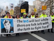 Tens of thousands to march against cuts on week NHS turns 70