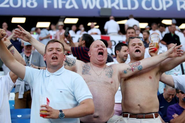 England fans inside the stadium before the match