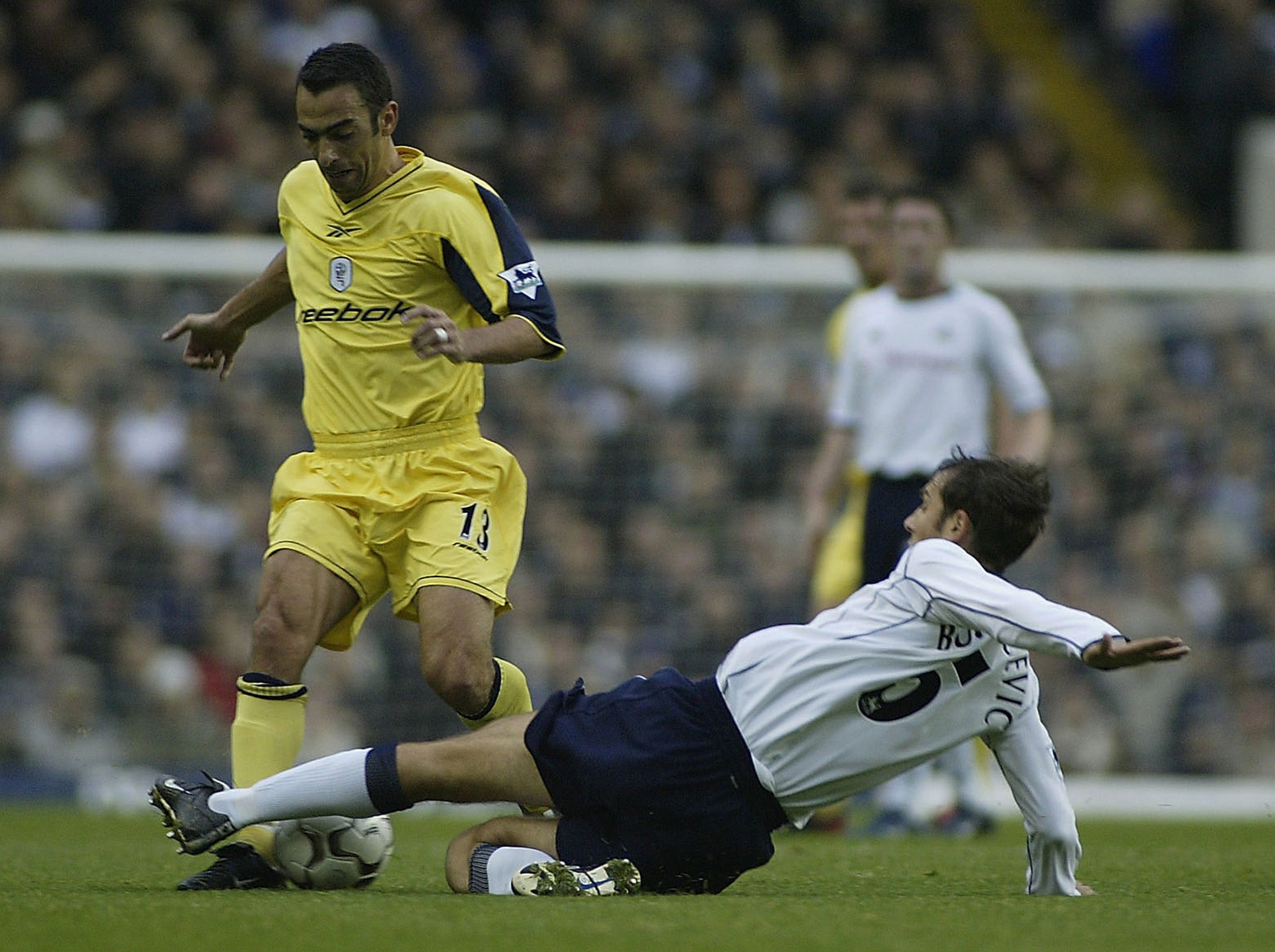 The defender in action against Bolton Wanderers in 2002