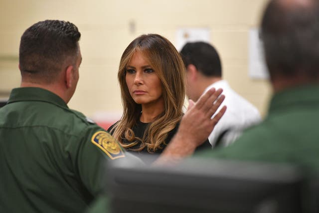 Melania Trump on her way to her second visit to the US-Mexico border
