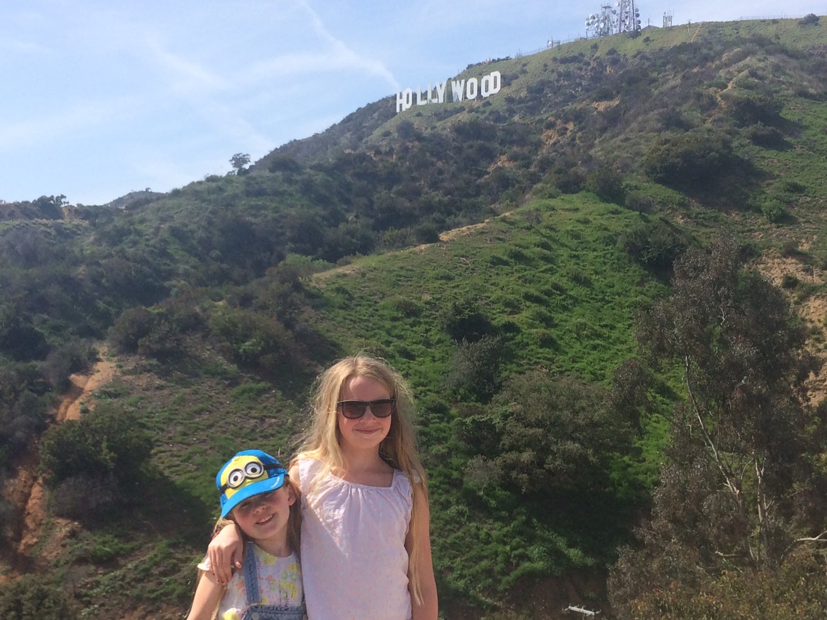 The kids enjoyed the famous Hollywood sign