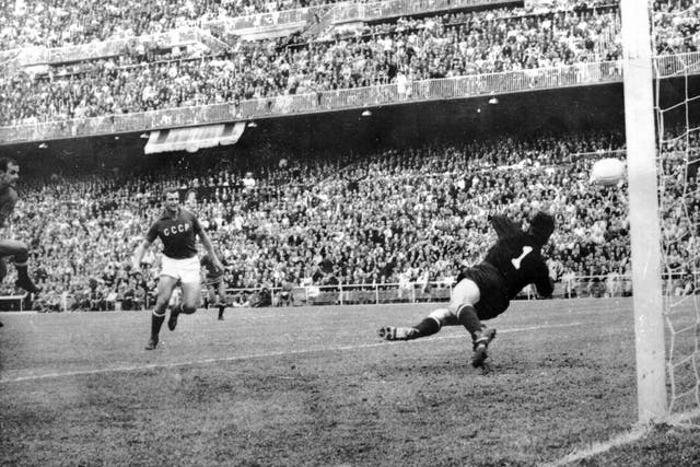 Spain v USSR at the Bernabeu Stadium in Madrid