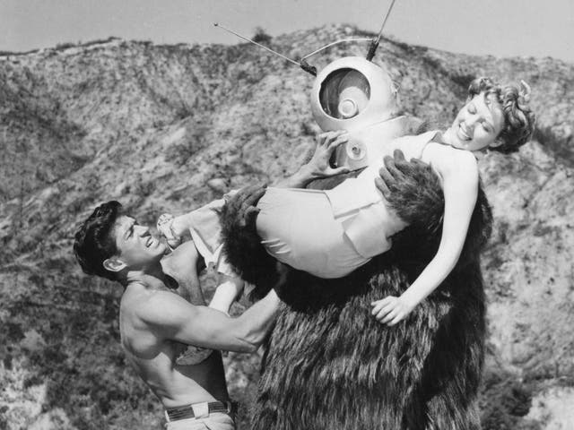 George Nader and Claudia Barrett in Phil Tucker's Robot Monster