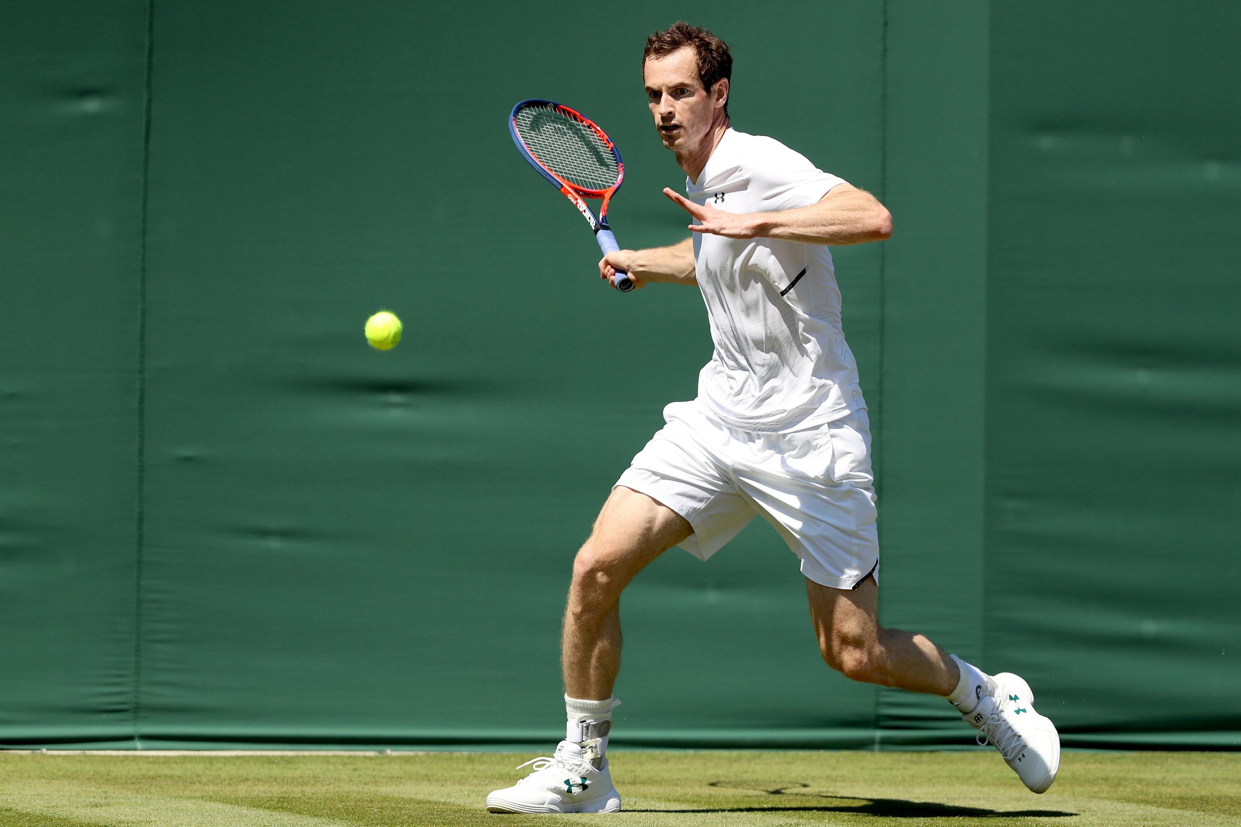 Murray in practice ahead of the Wimbledon