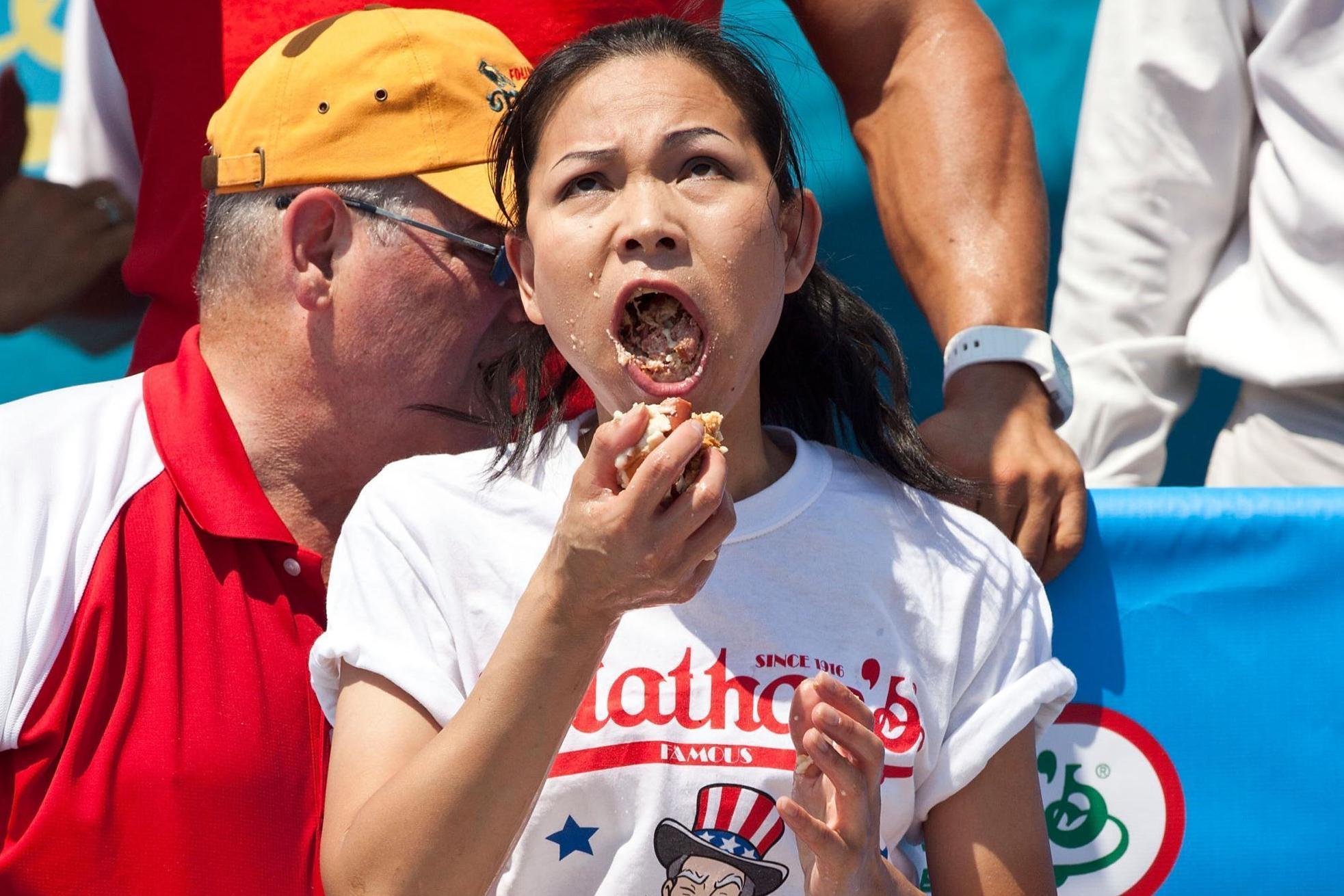 Competitive eater Sonya Thomas participating in 2012