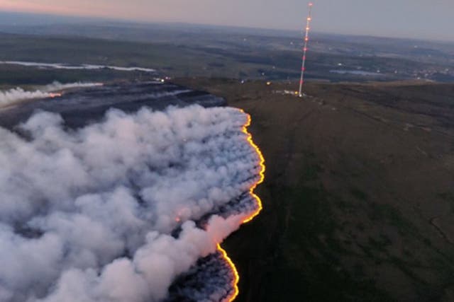 Winter Hill and Scout Moor wildfires converged in the Lancashire hills