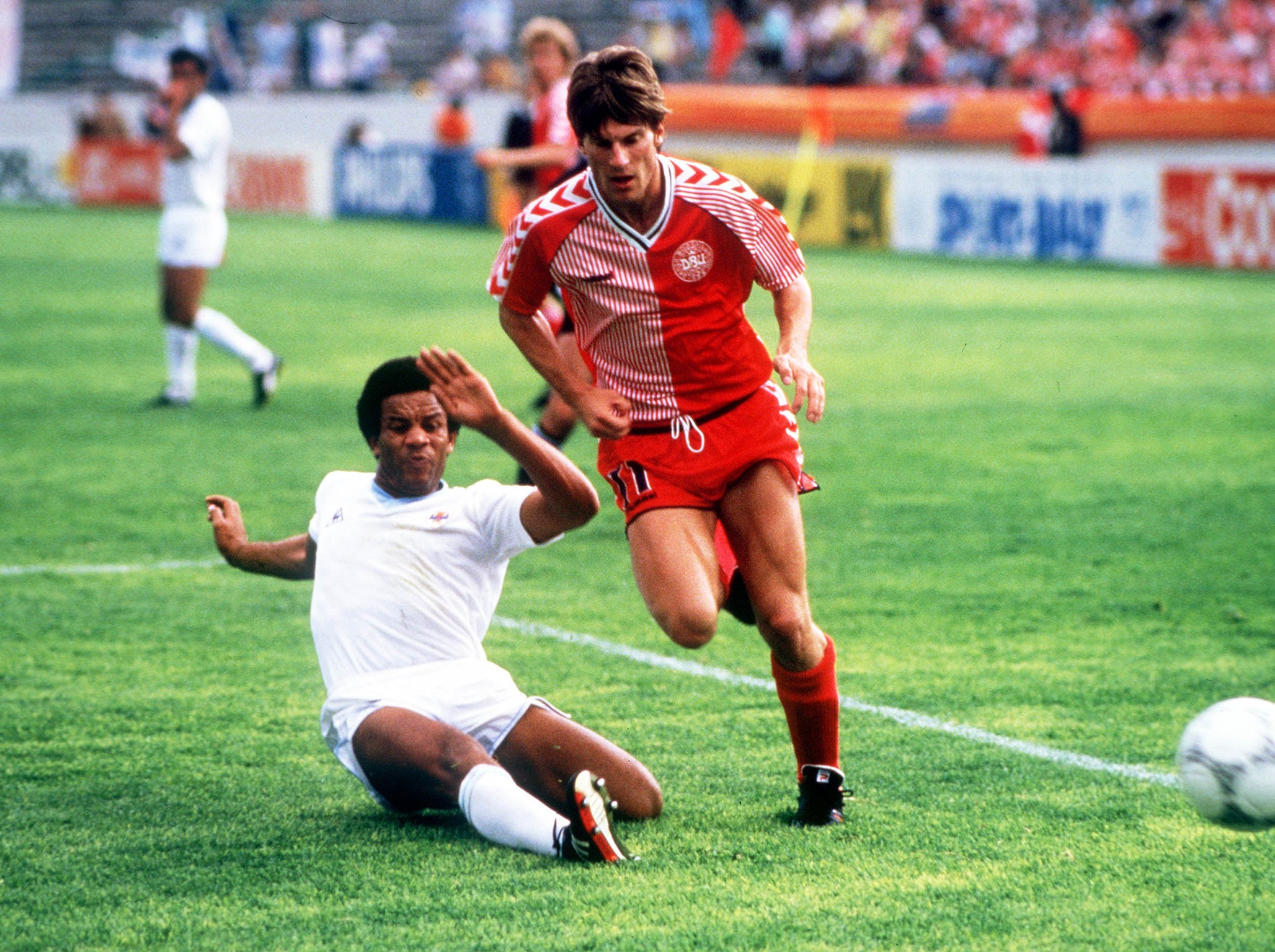 The Danes thrashed Uruguay 6-1 in 1986