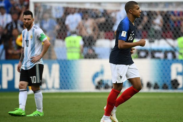Lionel Messi watches on as Kylian Mbappe stole the show in France's victory over Argentina