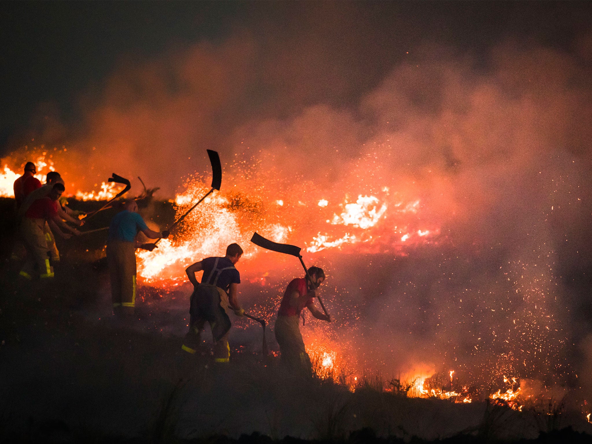 Wildfires raged across Saddleworth Moor in West Yorkshire amid a heatwave in 2018