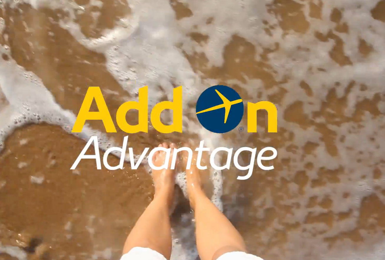 Tempting prospect? A still from the new Expedia television ad, urging holidaymakers to book their flights first and their hotel later