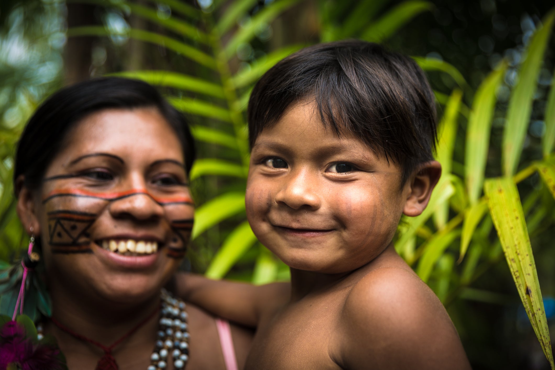 Mother and child from Brazil’s Tupi Guarani tribe