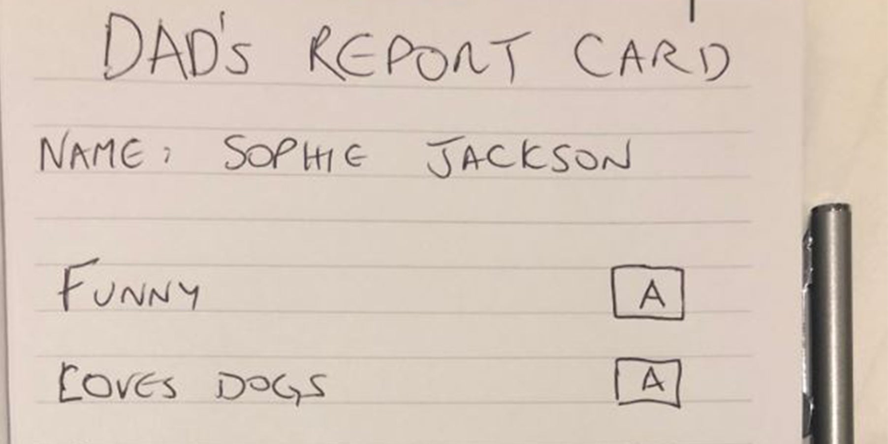 Dad Gives His Autistic Daughter The Best Report Card Ever After She Got Bad School Grades Indy100 Indy100