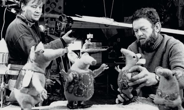 Firmin (right) with Oliver Postgate filming ‘The Clangers’ in 1968