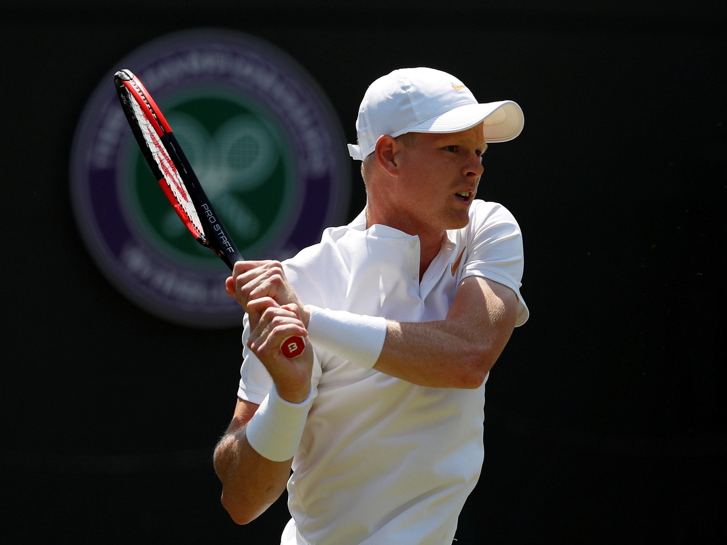 Britain's Kyle Edmund in action during the first round match against Australia's Alex Bolt