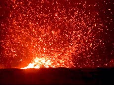 Whirlwind sends lava flying from fissure in Hawaii