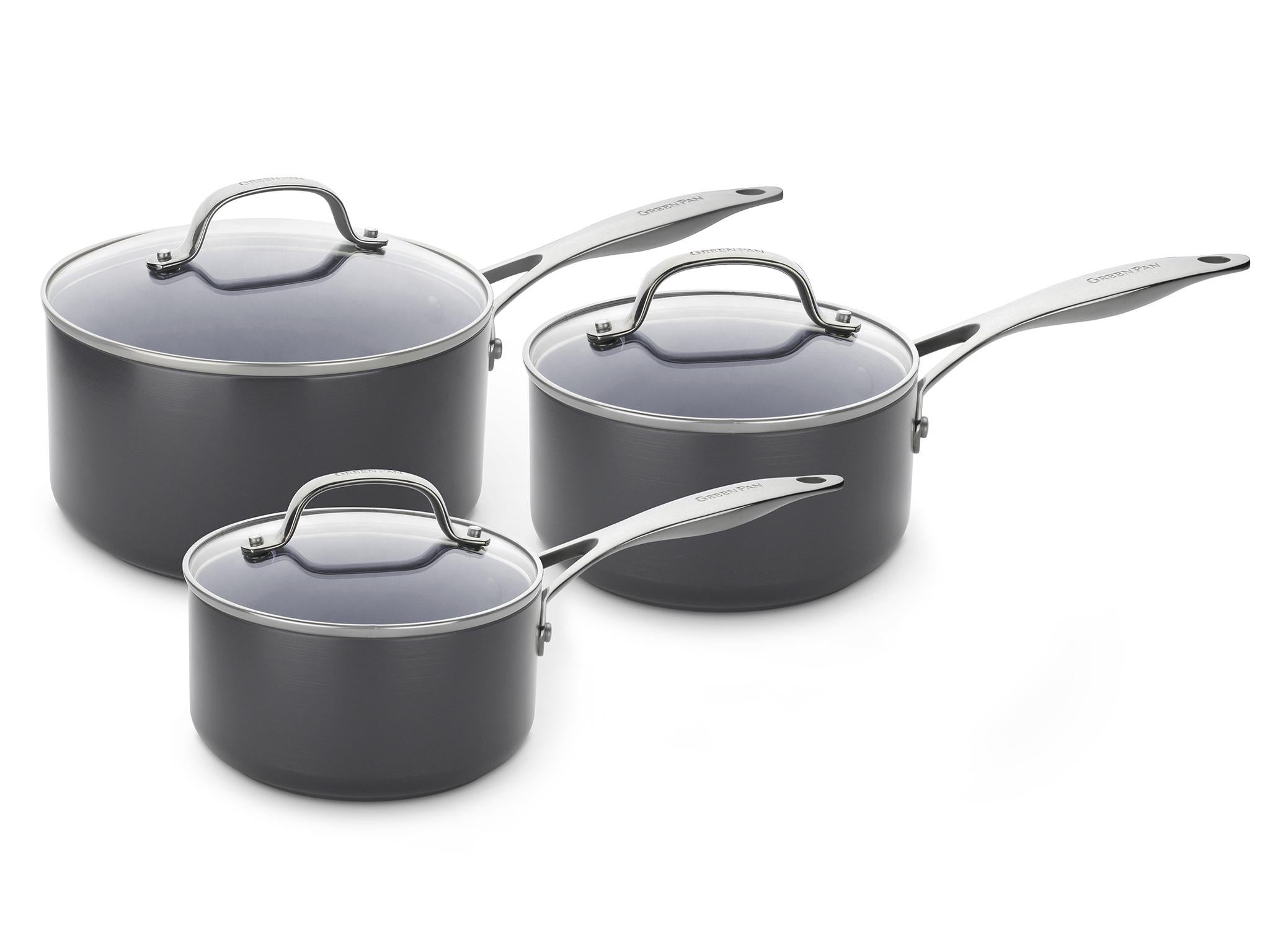 12 Best Saucepan Sets The Independent Green Pan Venice Pro 3 Piece Saucepan Set With Lids 72 John Lewis