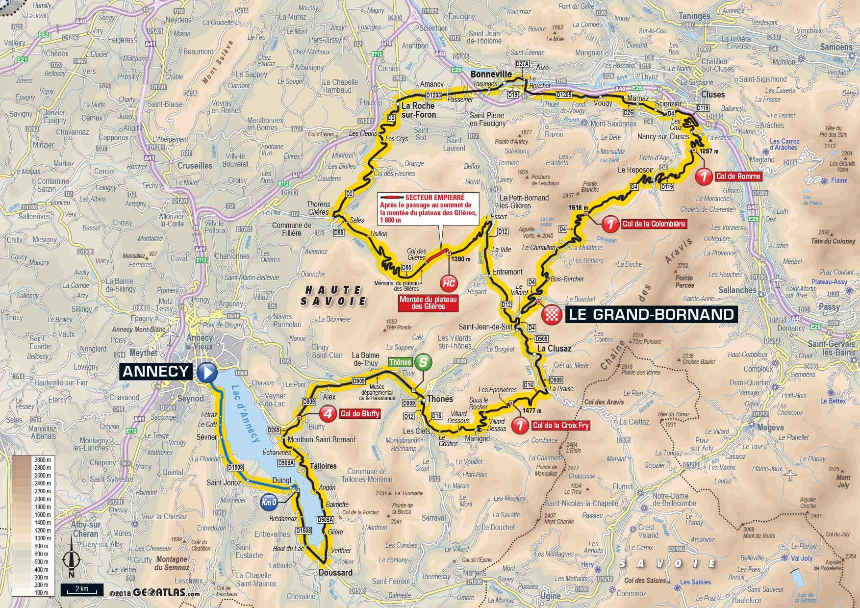 Stage 10 starts in Annecy and ends in Le Grand-Bornand (letour.fr)