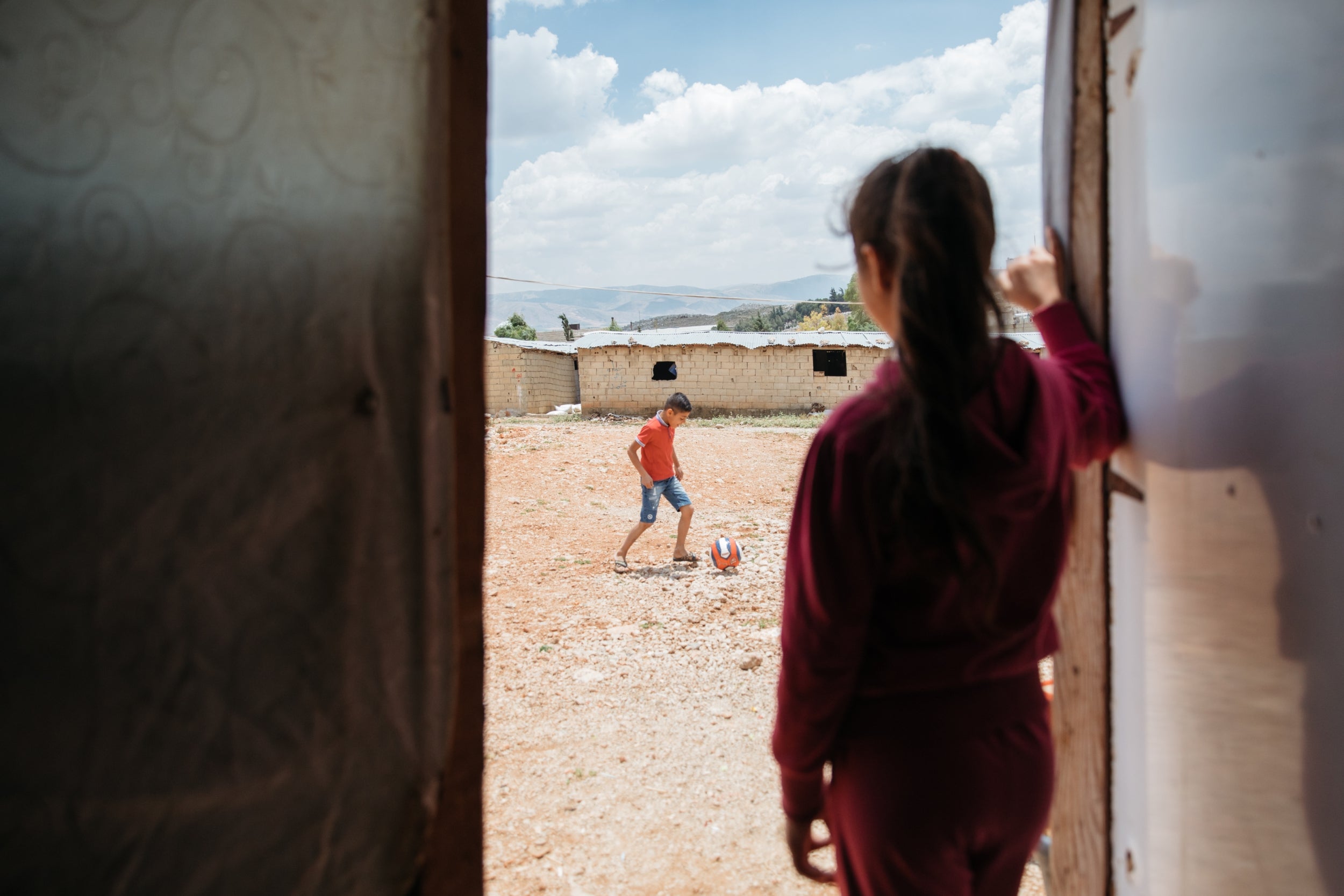 Sara spends almost all her time in the family tent when not at school: her brothers Ali and Deeb won’t let her play football with them