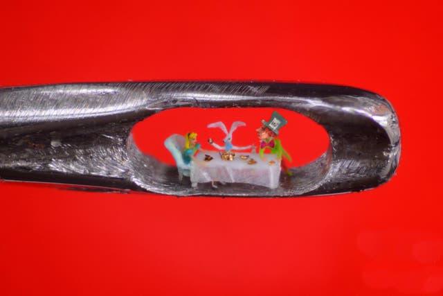 Art through the eye of a needle: the Mad Hatter’s tea party, by Willard Wigan