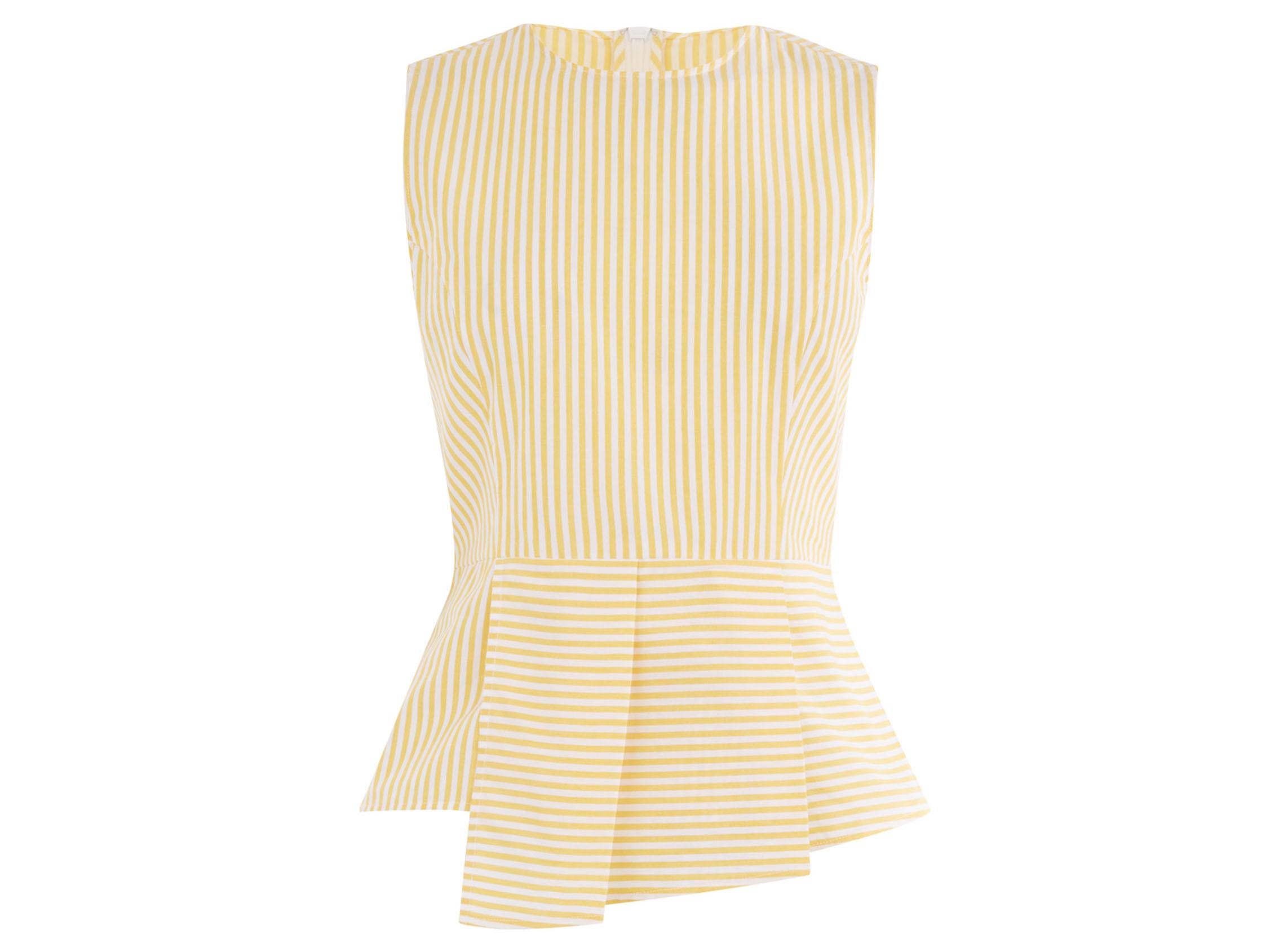 Stripe Pleat Peplum Top, £25, Warehouse