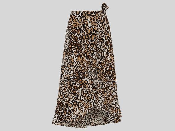whistles leopard print wrap skirt