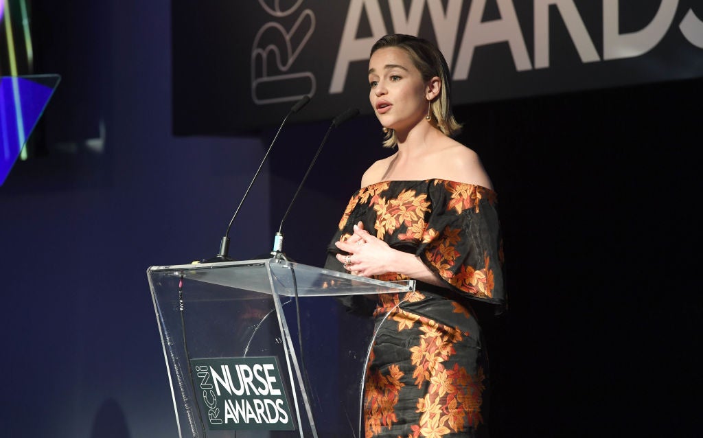 Emilia Clarke thanked the NHS at the RCNI Nurse Awards ceremony