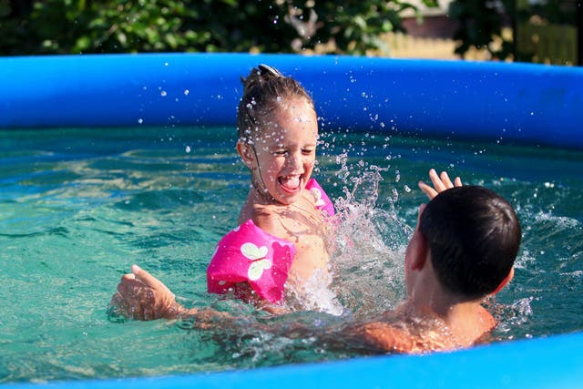 Paddling pools will put additional strain on the UK's water supply over the weekend, according to environment charity Hubbub